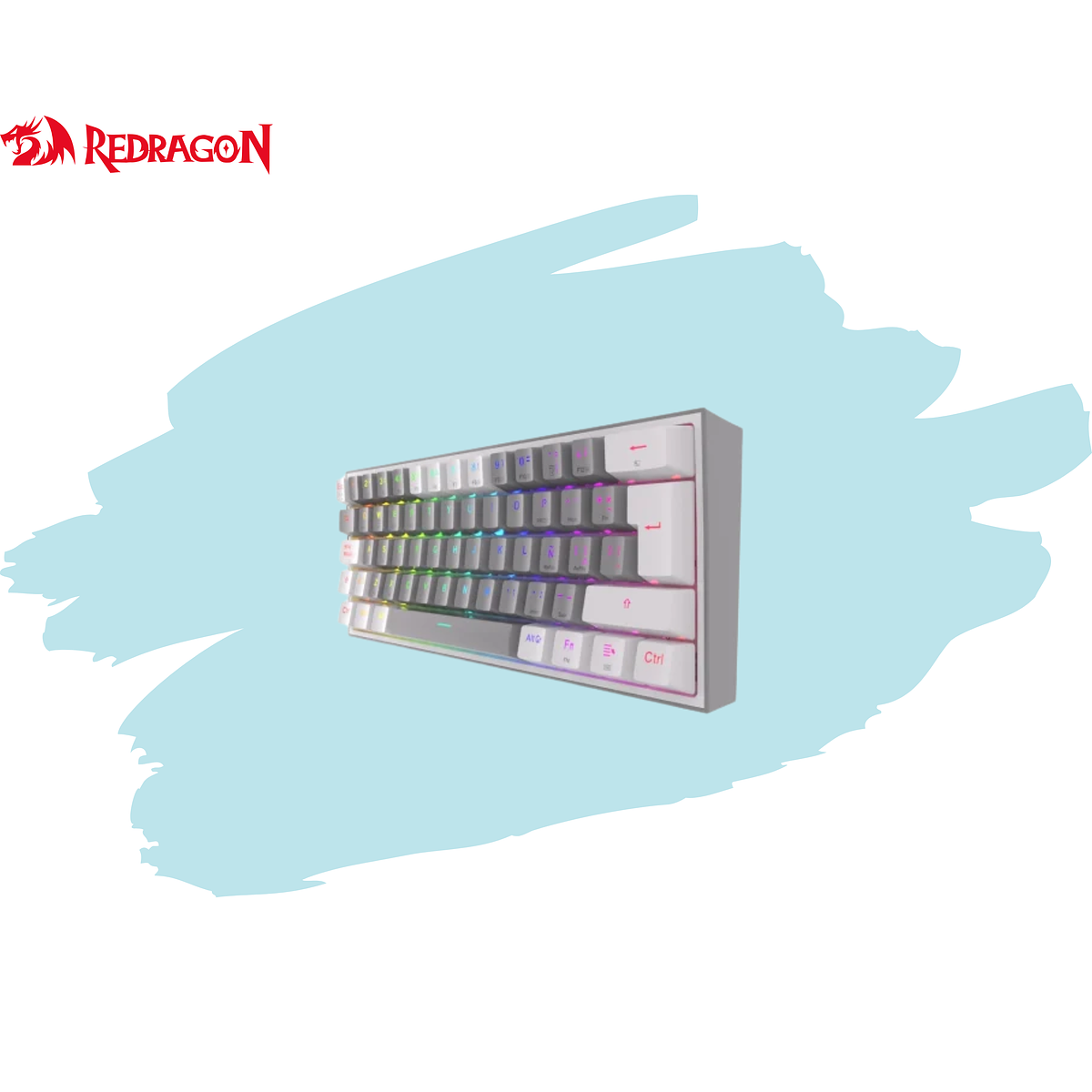 TECLADO MECÁNICO Gamer Redragon FIZZ PRO Wireless. Spanish K616-RGB-GW GREY/WHITE 2