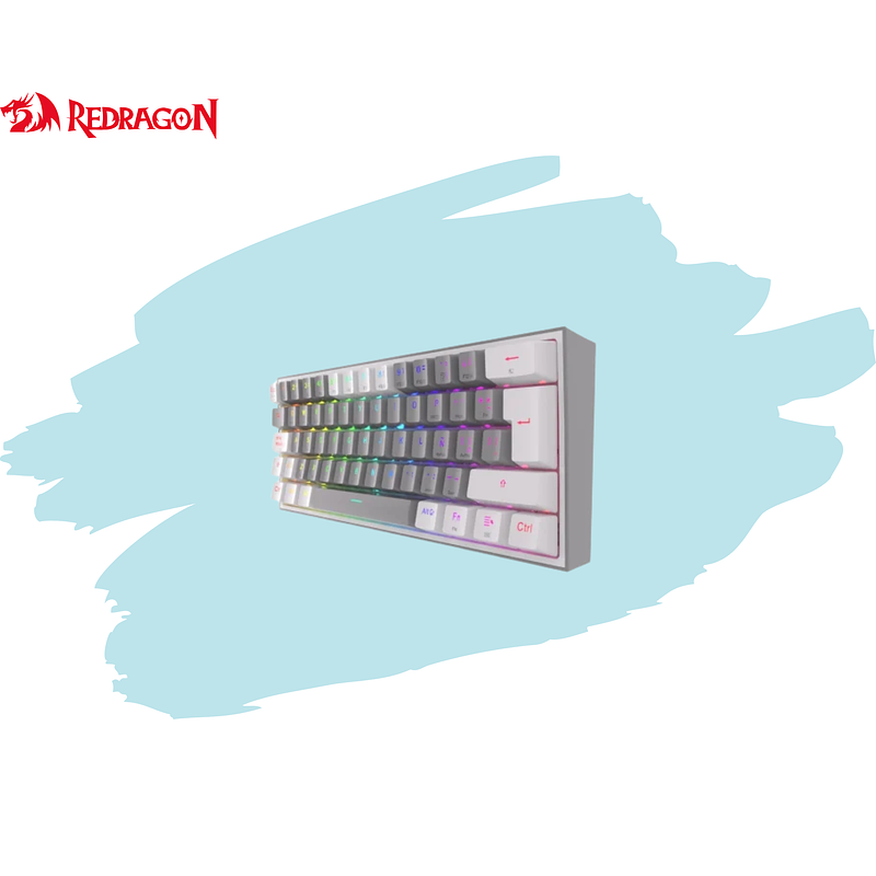 TECLADO MECÁNICO Gamer Redragon FIZZ PRO Wireless. Spanish K616-RGB-GW GREY/WHITE 2