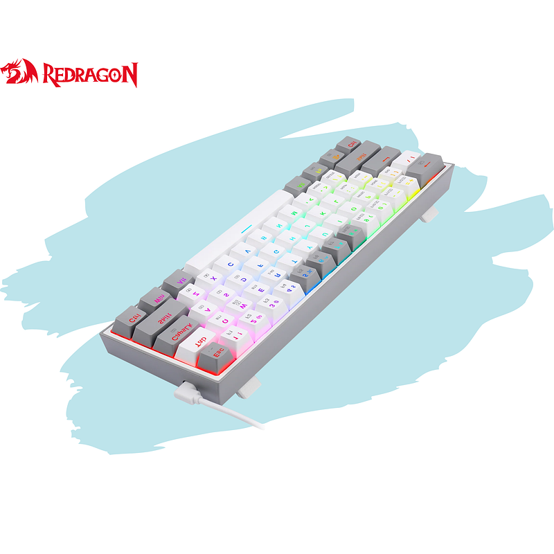 TECLADO MECÁNICO Gamer Redragon FIZZ PRO Wireless. Spanish K616-RGB-GW GREY/WHITE 3