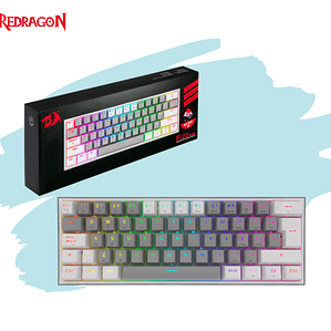 TECLADO MECÁNICO Gamer Redragon FIZZ PRO Wireless. Spanish K616-RGB-GW GREY/WHITE