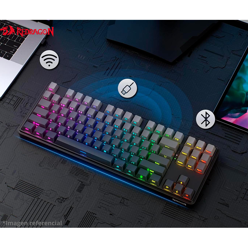 TECLADO REDRAGON  STARD BLADE RGB-PRO Wireless English K707 BLACK DEGRADED 3