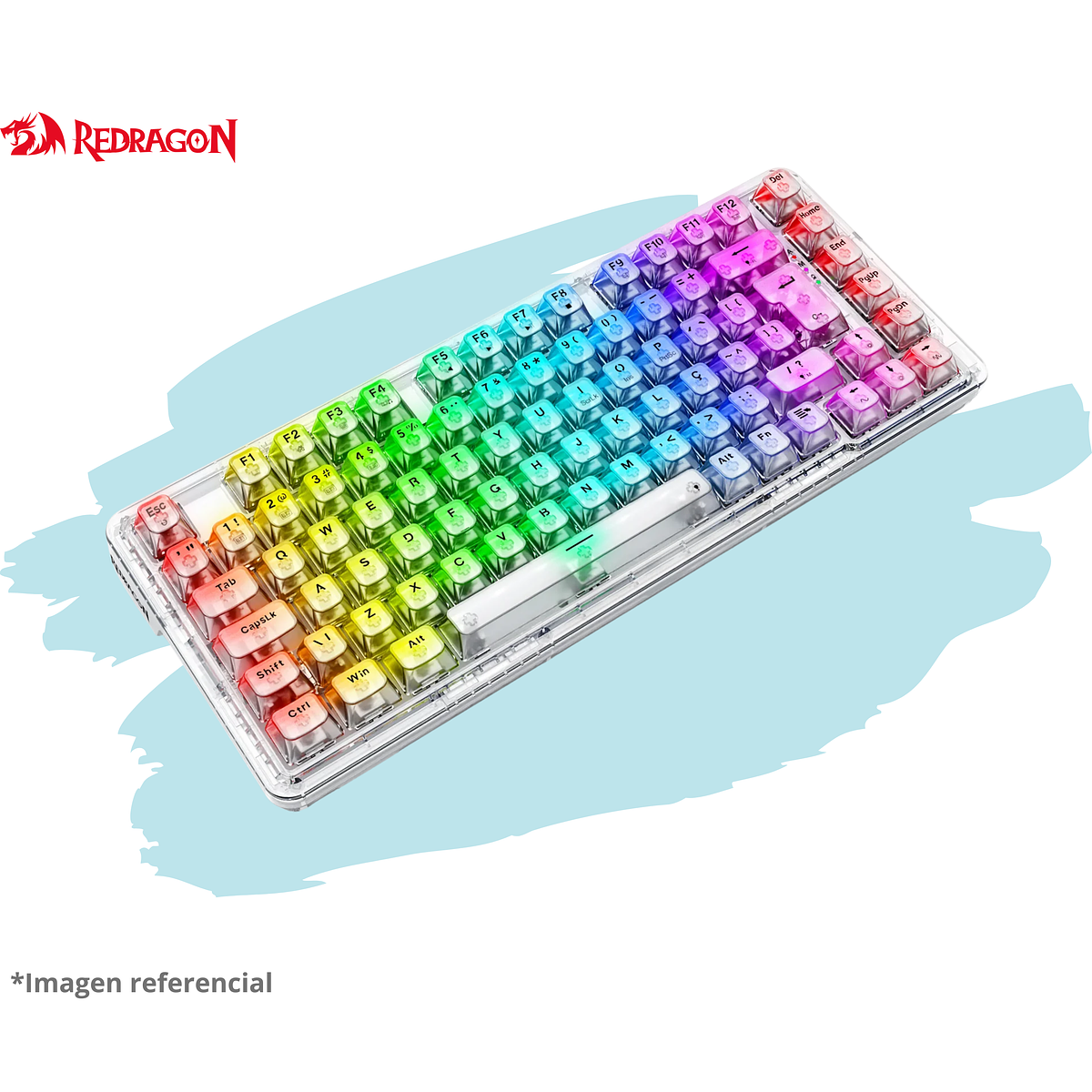 TECLADO REDRAGON ELF PRO RGB-PRO Wireless English Transparente K649CT 4