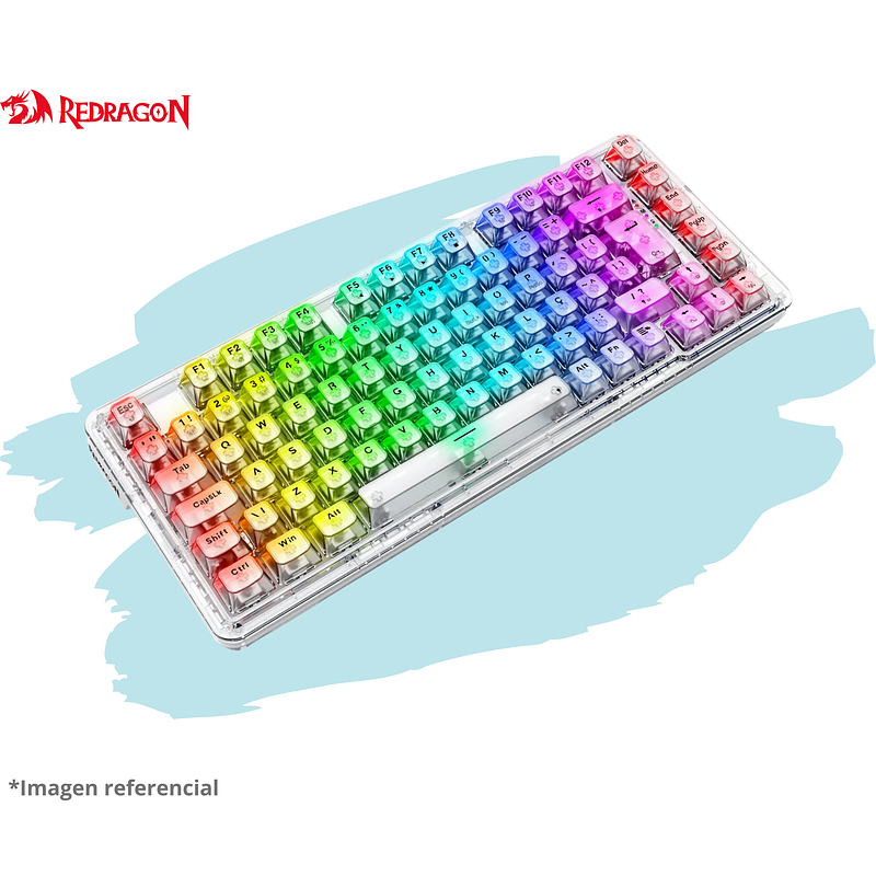 TECLADO REDRAGON ELF PRO RGB-PRO Wireless English Transparente K649CT 4