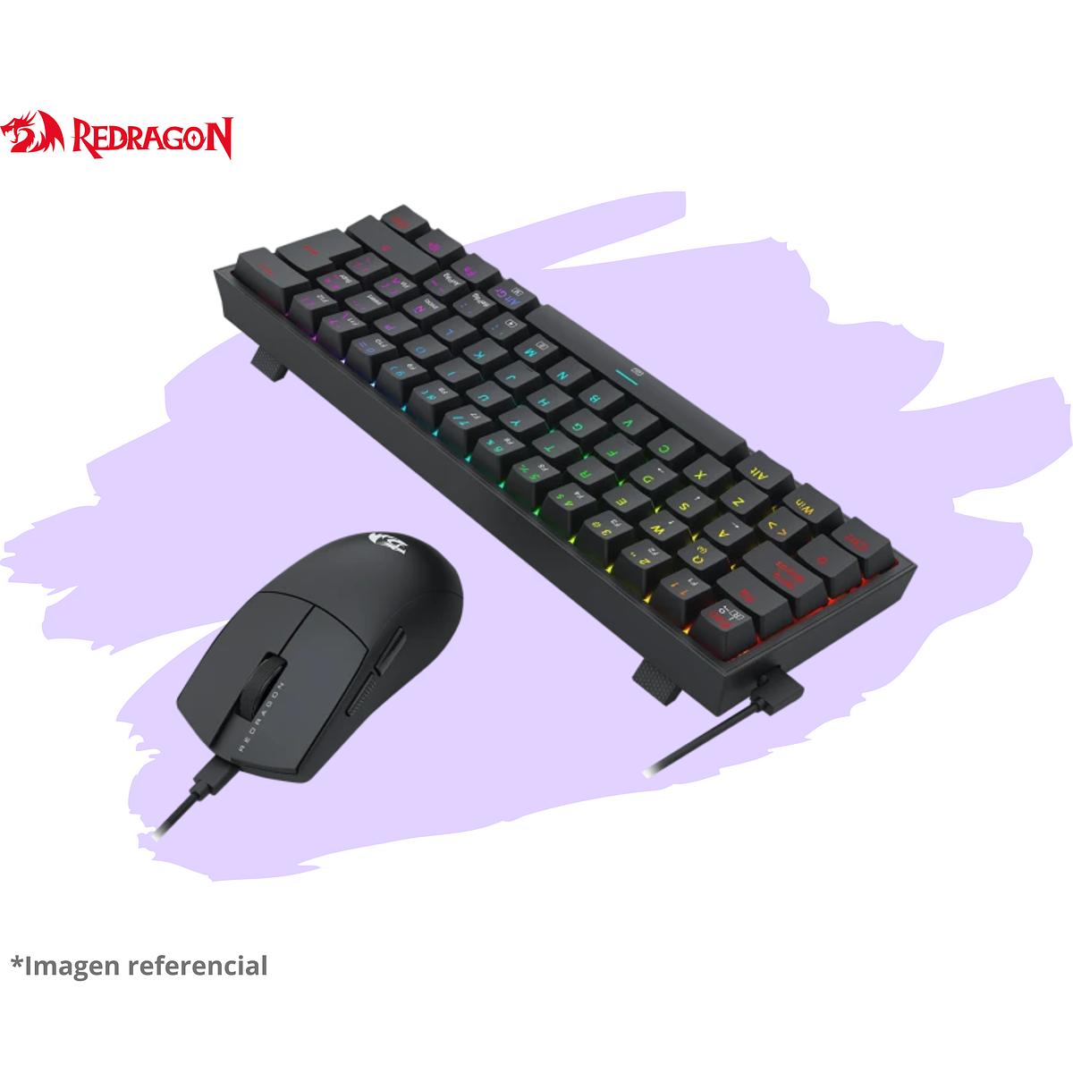 Combo Redragon S143 Teclado K617RGB FIZZ SP (Español Cableado) + Mouse M724 Black 2
