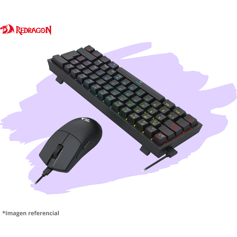 Combo Redragon S143 Teclado K617RGB FIZZ SP (Español Cableado) + Mouse M724 Black 2