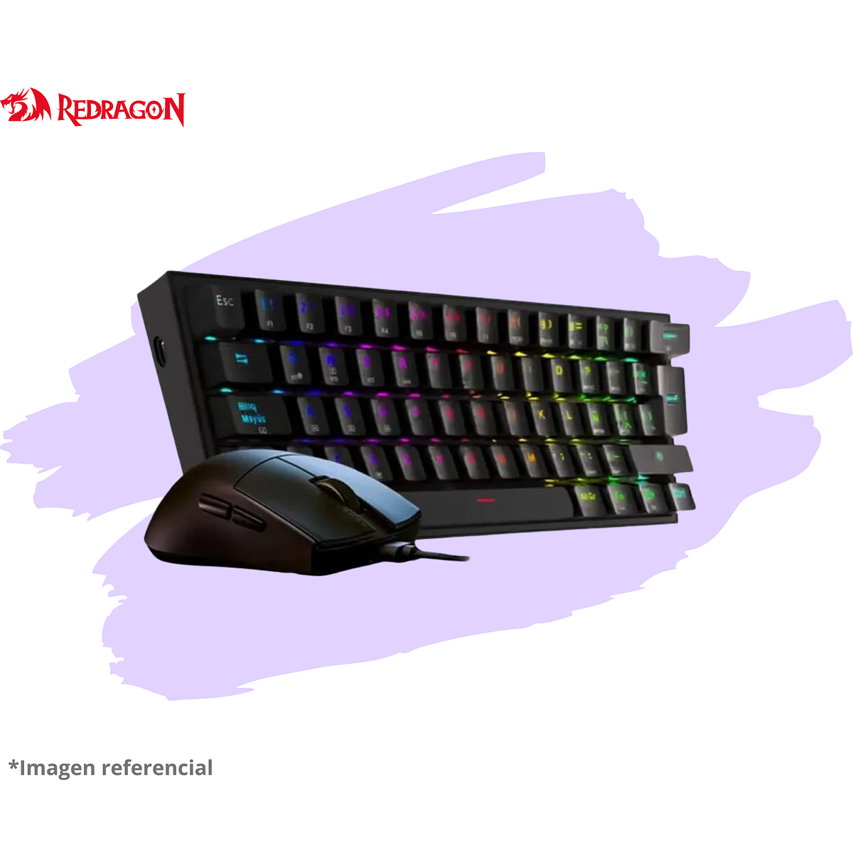 Combo Redragon S143 Teclado K617RGB FIZZ SP (Español Cableado) + Mouse M724 Black 3