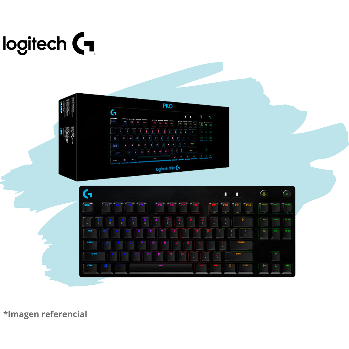TECLADO LOGITECH PRO KEYBOARD RGB USB BLACK  1