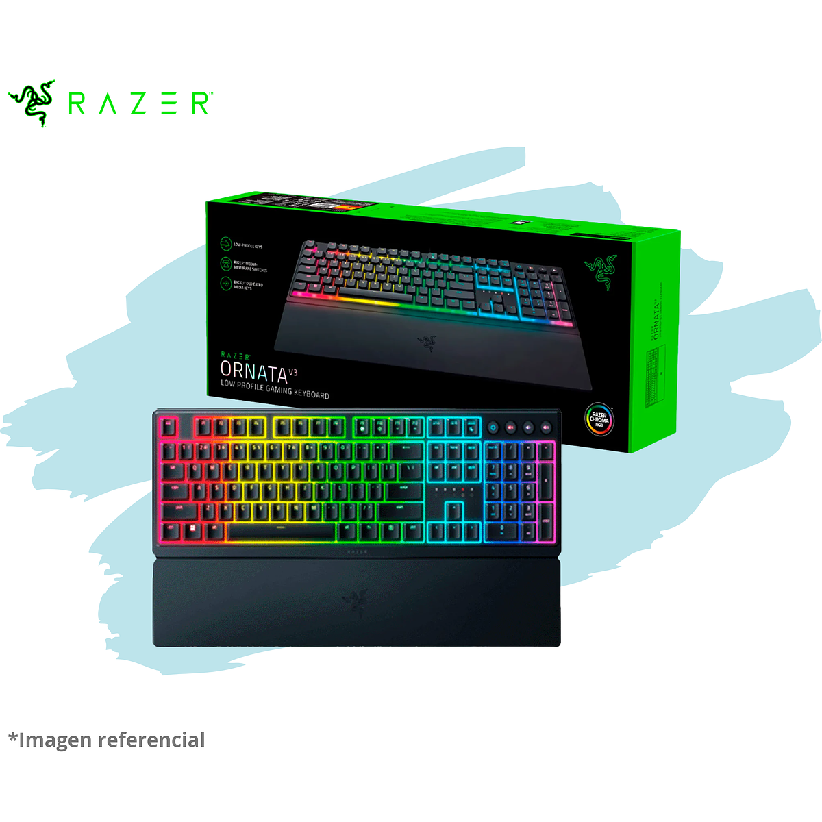 TECLADO RAZER ORNATA V3 MECHA-MEMBRANE LOW PROFILE 10 ZONAS SP C  1
