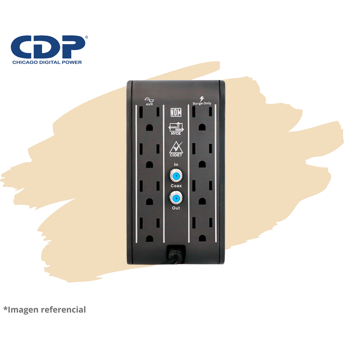 ESTABILIZADOR CDP R2CU-AVR1008I 1000VA/500W 8 SALIDAS 4 PUERTOS 2