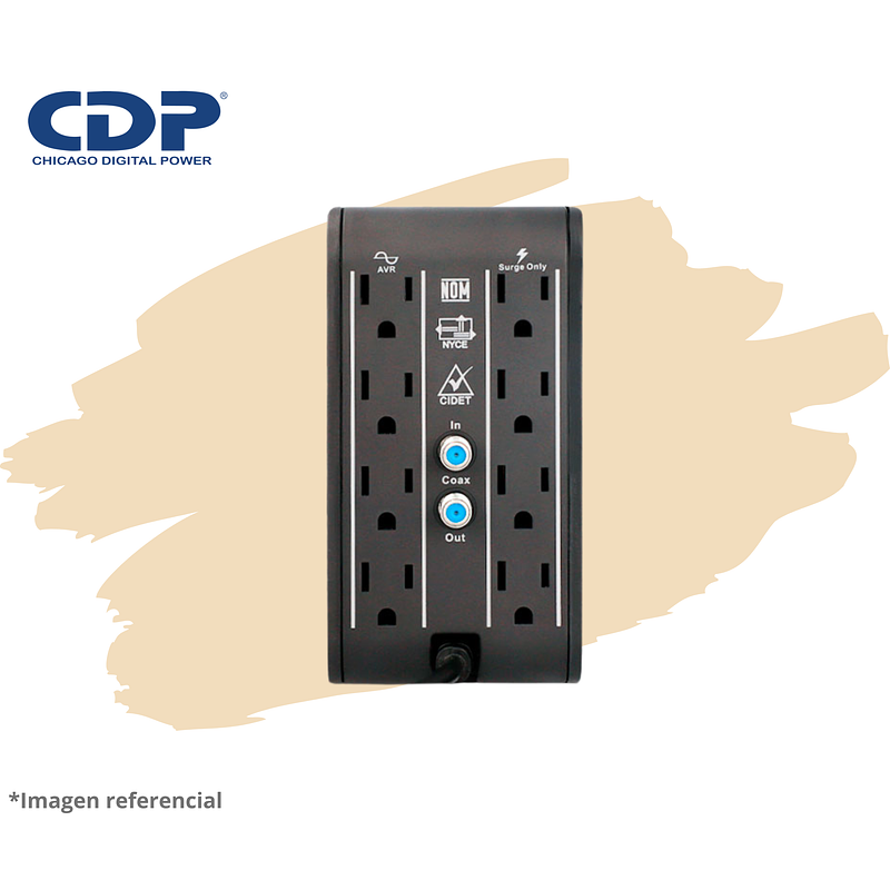 ESTABILIZADOR CDP R2CU-AVR1008I 1000VA/500W 8 SALIDAS 4 PUERTOS 2