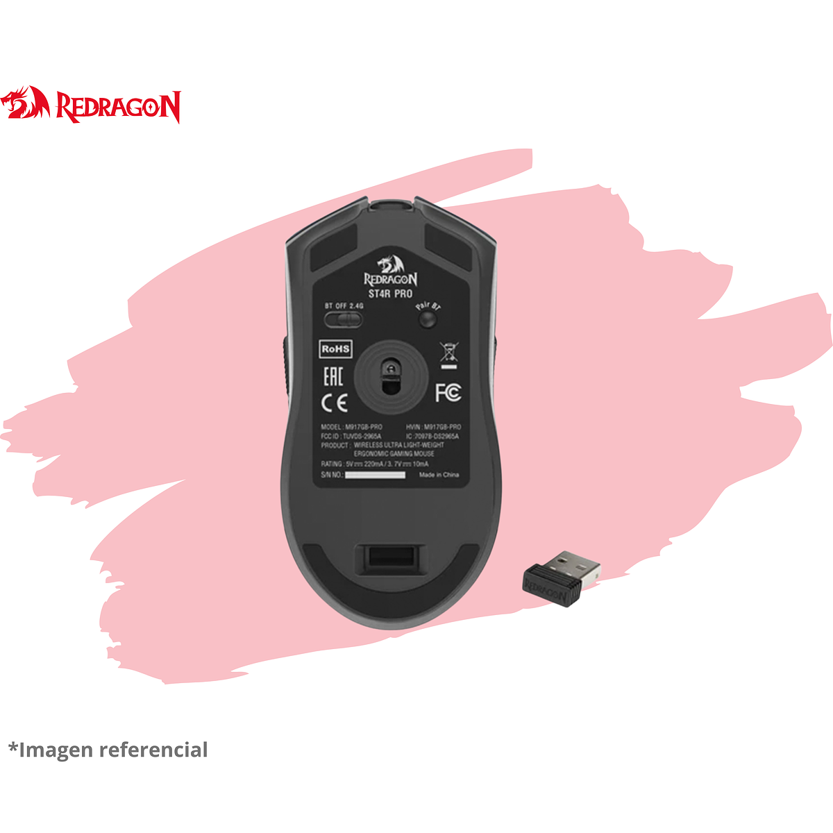 MOUSE REDRAGON STAR PRO M917GB-PRO WIRELESS GREY/BLACK 3