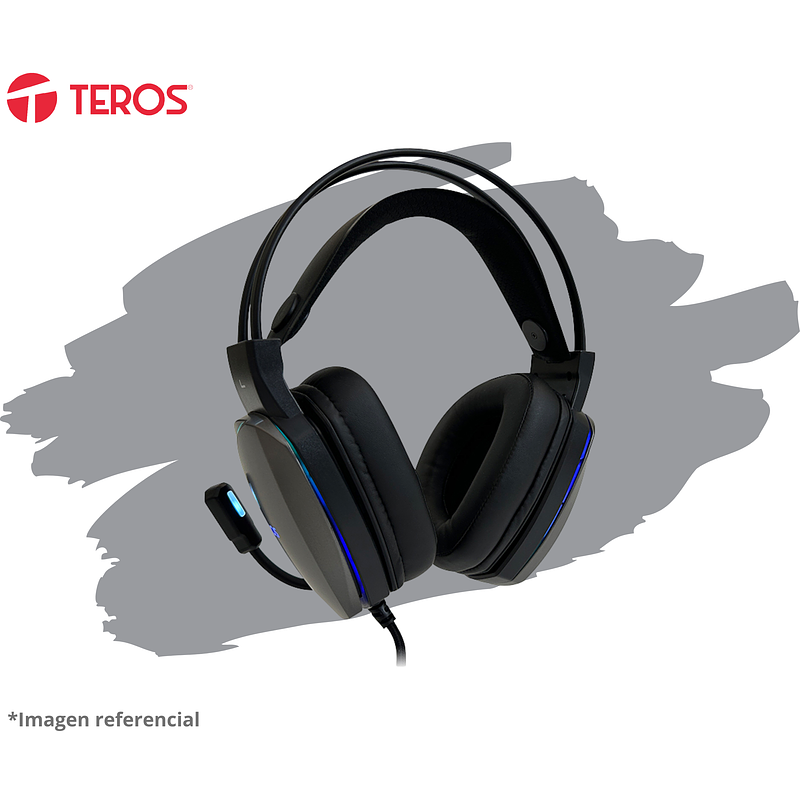 AUDÍFONOS GAMING TEROS TE-8170N estéreo 7.1, micrófono, conector USB, Negro, Luces RGB 1