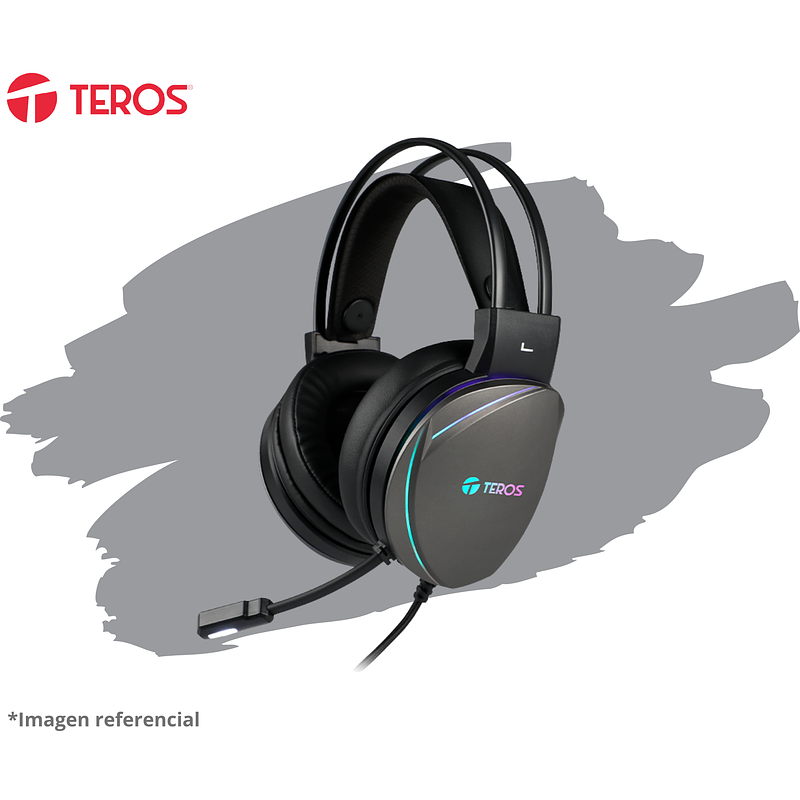 AUDÍFONOS GAMING TEROS TE-8170N estéreo 7.1, micrófono, conector USB, Negro, Luces RGB 2