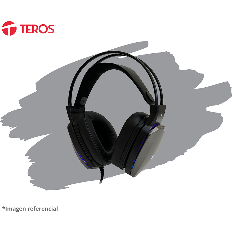 AUDÍFONOS GAMING TEROS TE-8170N estéreo 7.1, micrófono, conector USB, Negro, Luces RGB 3
