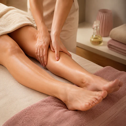Masaje de piernas cansadas
