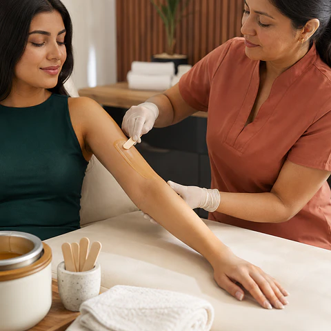 Depilación de brazo completo con cera tradicional