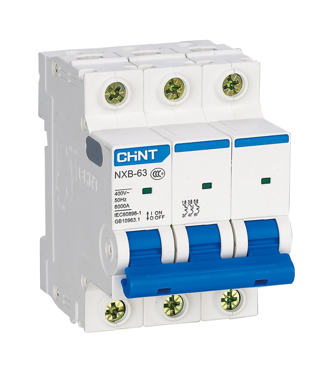 Interruptor Automático Tripolar 3P 3x6A Curva C 6kA