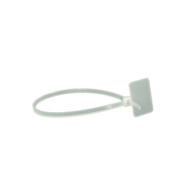 Amarra Cable con Identificador 110 x 2.5 mm Blanca ( Bolsa 100 Unidades) 
