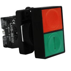 Pulsador Armado Doble Partir/Parar 22mm 1NA+1NC