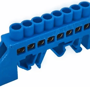 Regleta de Conexión Aislada a Riel DIN Azul 8 polos