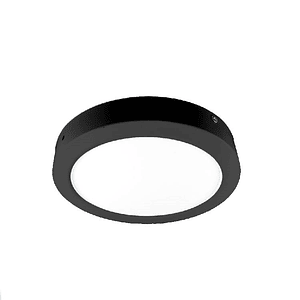 Panel LED Sobrepuesto Redondo 18W 6000K 220mm Negro