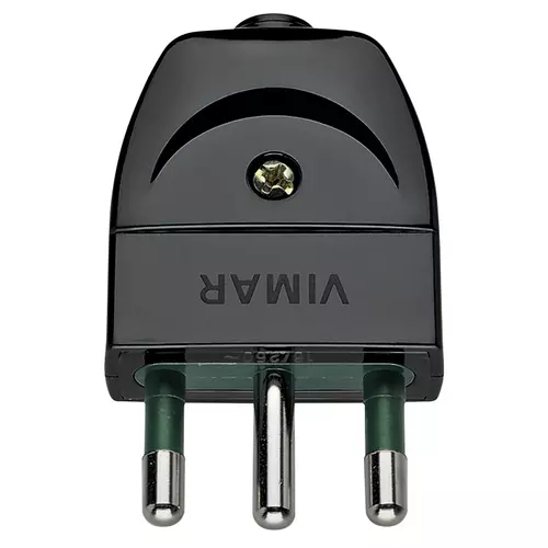 Enchufe Macho Volante 2P+T 16A 250V Dom. Negro - Scame