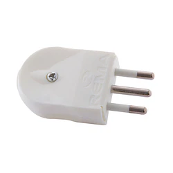 Enchufe Macho Volante Convertible Color Blanco 2P+T 10A 250V
