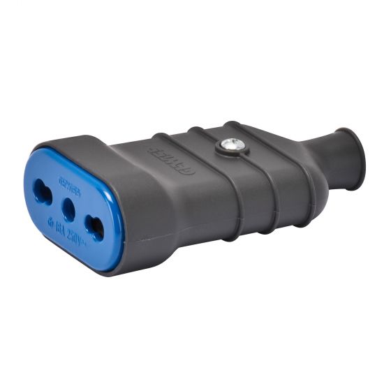 Enchufe Hembra Volante Color Gris 2P+T 16A 250V