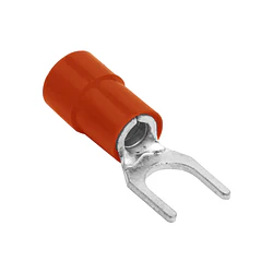 Terminal Horquilla Aislado 22-16 AWG 5mm Rojo (100 Unidades)