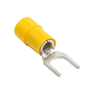 Terminal Horquilla Aislado 12-10 AWG 6mm Amarillo (100 Un)