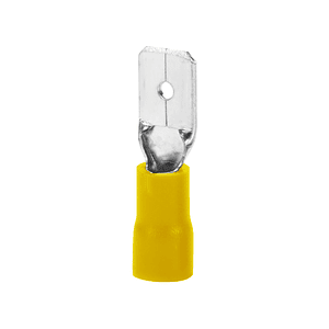 Terminal Macho Aislado 12-10 AWG 6.3mm Amarillo (100 Un)