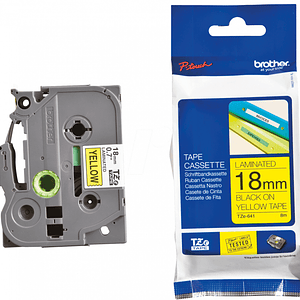 Cinta Etiquetadora TZE-641 18mm Negro En Amarillo