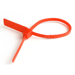Sello de Seguridad Plástico Ajustable 230mm 100un Rojo