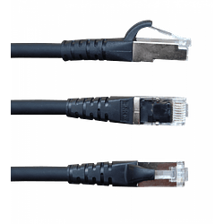 Cable de Red Negro S/FTP Categoria 6 1 Metro