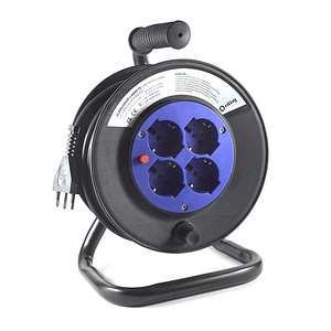 Alargador Carrete Industrial 4 Posiciones 16A Negro 40mt