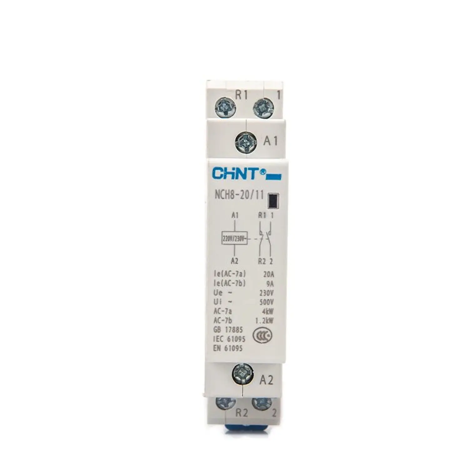 Contactor Monofasico Modular 20A 230V 1NA+1NC