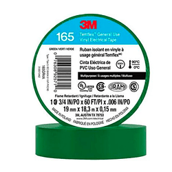 Cinta Aisladora Temflex 165 19mm x 18,3 metros Verde 3M