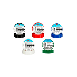 Pack Cinta Aisladora Temflex 165 19mm x 18,3mt 5 Colores 3M