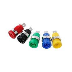 Conector Banana Aislado Negro 4mm Hembra con Tuerca