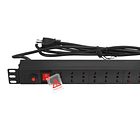 Regleta PDU Vertical Rack con Protección 12 Enchufes 10/16A 2