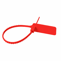 Sello de Seguridad Plástico Ajustable 230mm 100un Rojo