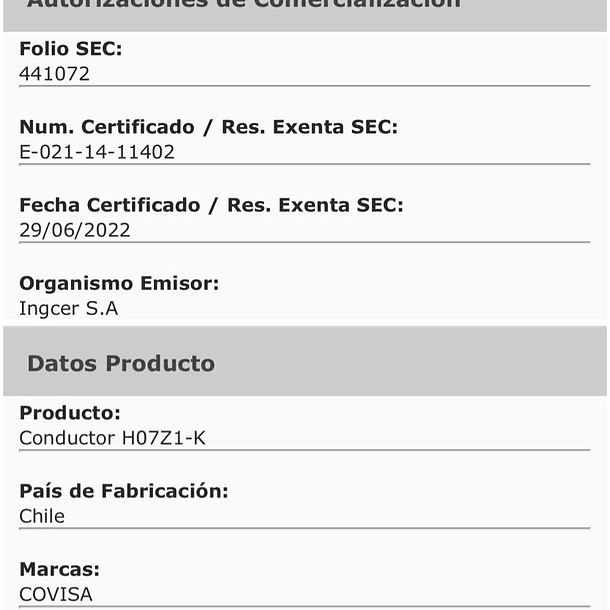 Cable Libre de Halogenos 1x1.5mm 750V 50 Metros, Blanco 2