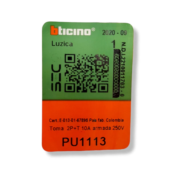 Enchufe Simple 10A Luzica Armado Bticino Pu1113 3
