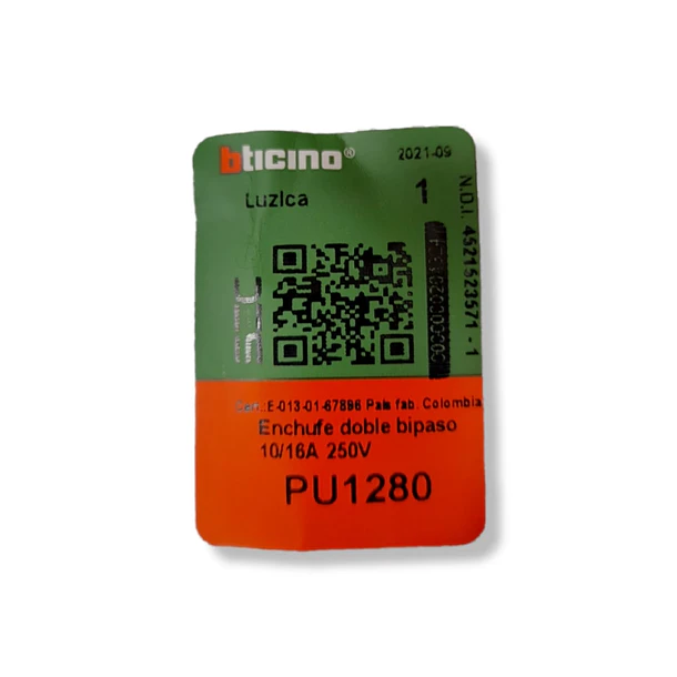 Enchufe Doble 10/16A Luzica Armado Bticino Pu1280 3