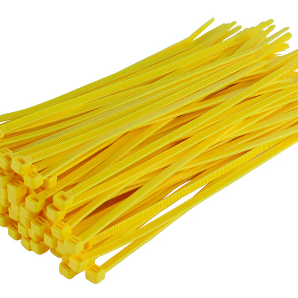 Amarra Cable 300 x 3.6 mm Amarillo (Bolsa 100 Unidades) 