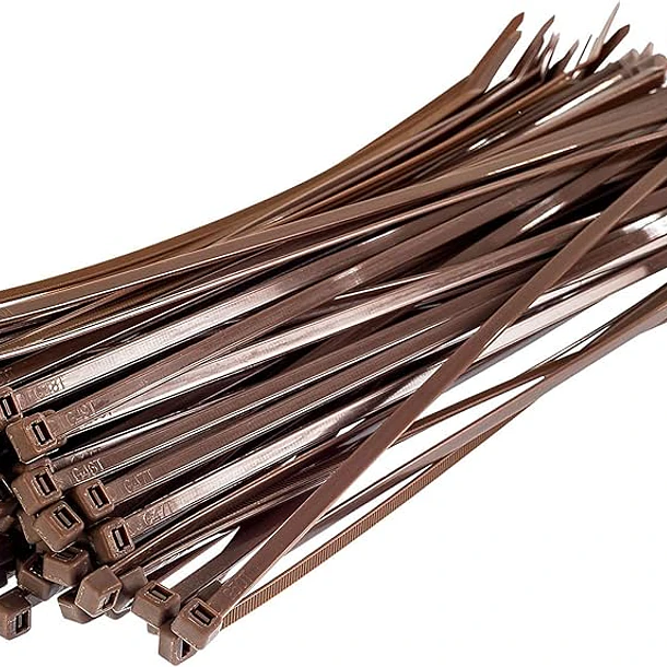 Amarra Cable 300 x 3.6 mm Cafe (Bolsa 100 Unidades) 