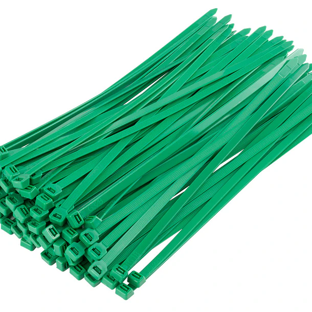 Amarra Cable 300 x 3.6 mm Verde (Bolsa 100 Unidades) 