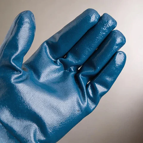 GUANTE NITRILO AZUL PUÑO DE SEGURIDAD