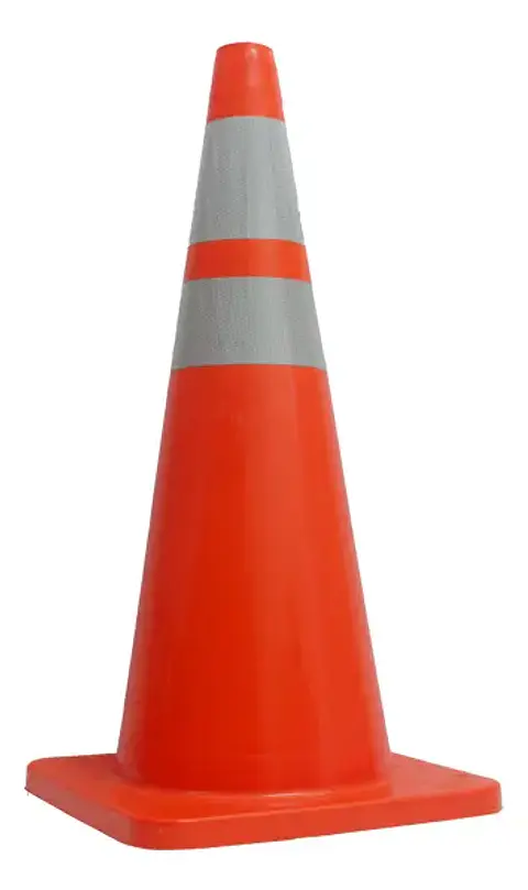 CONO SEGURIDAD 28" NARANJO DOBLE CINTA