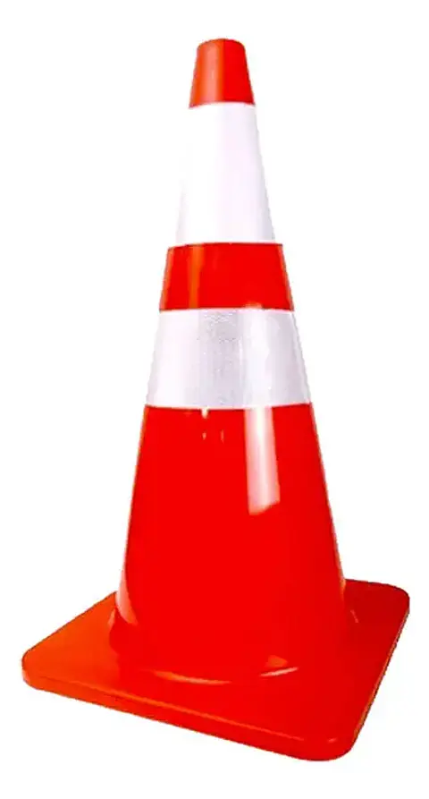CONO SEGURIDAD 28" NARANJO DOBLE CINTA